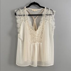 Women's Lovestitch Cream Lace Blouse - Size Medium